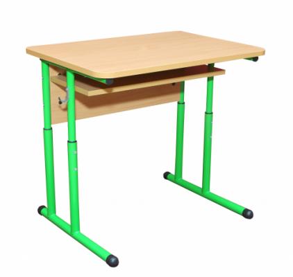 Стіл учнівський 1-місний з полицею, регулюється на ростові групи № 4-6, 700х500х640-760 мм, АНШАР ГРУП (0163)